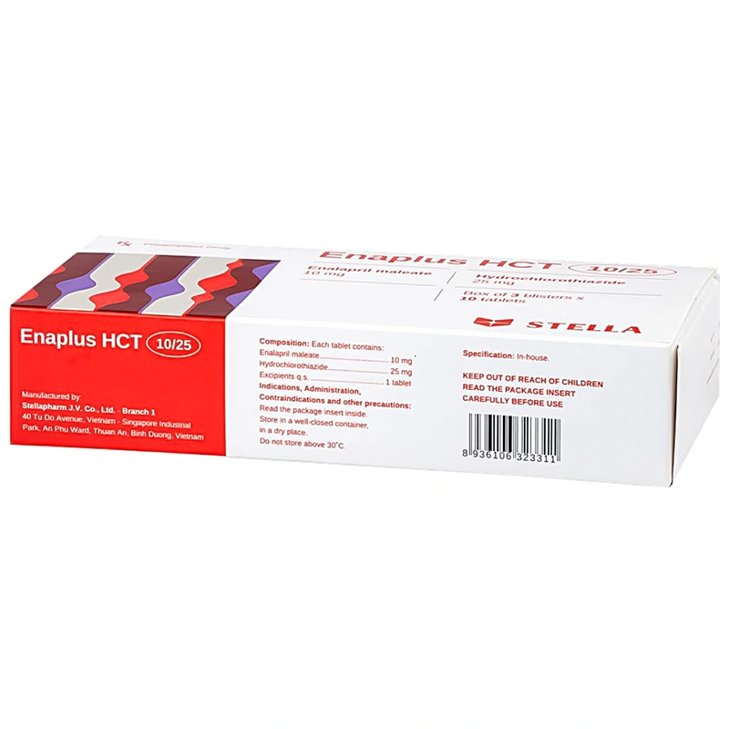 Enaplus HCT 10/25 điều trị tăng huyết áp nhẹ đến vừa (3 vỉ x 10 viên) - 2